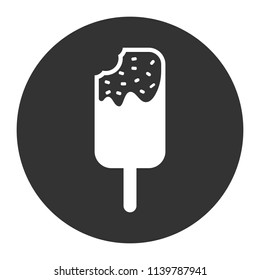 Ice Cream vector flat icon. Gray background. Vector flat sign.
