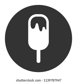 Ice Cream vector flat icon. Gray background. Vector flat sign.