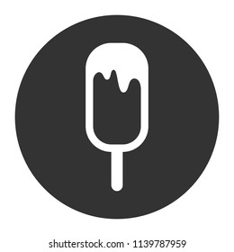 Ice Cream vector flat icon. Gray background. Vector flat sign.