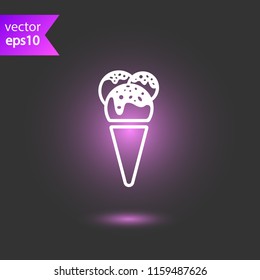 Ice Cream vector flat icon. EPS 10 flat Ice-Cream symbol
