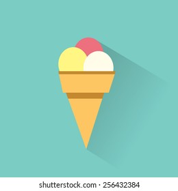 Ice Cream. Vector flat Illustration. 
