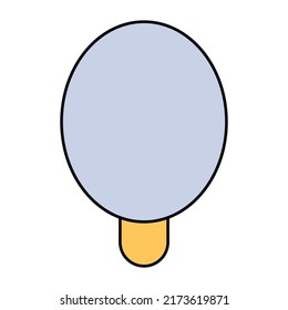 Ice cream Vector flat outline icon. Comic character in cartoon style illustration for t shirt design