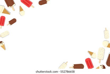 Ice cream vector frame background, modern color business template