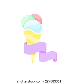 Ice cream vector fruit illustration