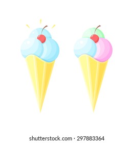 Ice cream vector fruit illustration