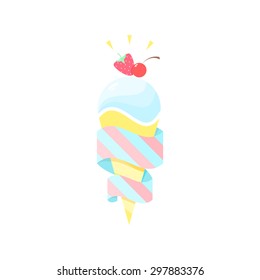 Ice cream vector fruit illustration