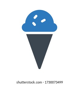 ice cream vector glyph color icon 