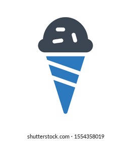 ice cream vector glyph colour icon