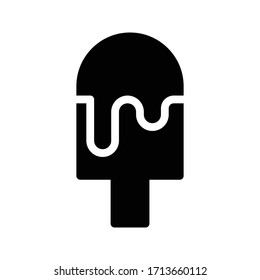 icono plano de glifo vector de helado 