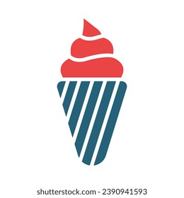 Ice Cream Vector Glyph Two Color Icon For Personal And Commercial Use.
