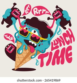 ice cream vector graphic design for tee