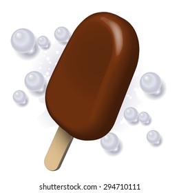 Ice cream. Vector graphic on separated, changeable background.