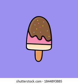 an ice cream vector, great for design on children's clothes or stickers, the size won't break because it's vector-based