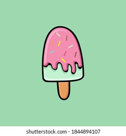 an ice cream vector, great for design on children's clothes or stickers, the size won't break because it's vector-based