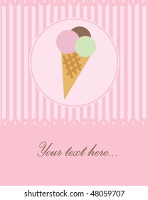 Ice cream. Vector greeting card.