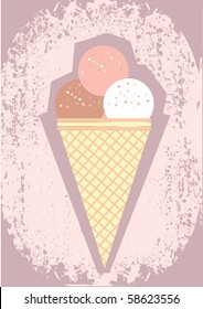 Ice cream .Vector grunge image