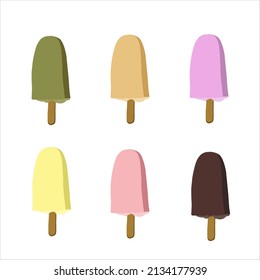 ice cream vector hand drawing illustration isolated on white background, set of ice cream vector illustration