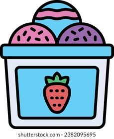 Icono vectorial de helado. Se puede usar para imprimir, móviles y aplicaciones web.