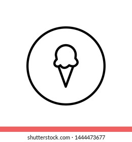 Ice cream vector icon, cold tasty symbol. Simple, flat design for web or mobile app