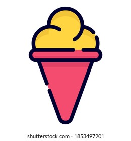 ice cream vector icon. colored outline style for Web and Mobile.