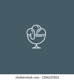 Ice Cream vector icon. Ice Cream concept stroke symbol design. Thin graphic elements vector illustration, outline pattern for your web site design, logo, UI. EPS 10.