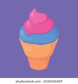 Ice Cream vector icon. Cone Ice Cream icon illustration. ice cone vector