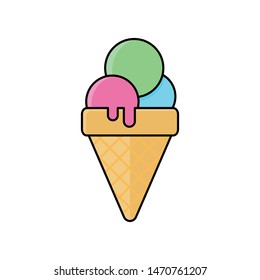 Ice Cream Vector Icon Design Template