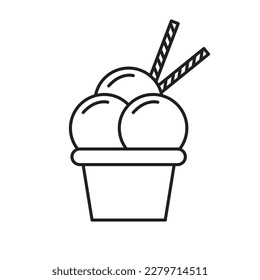 Ice cream vector icon design. Flat icon.