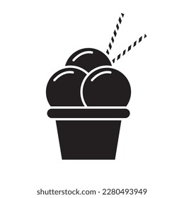 Ice cream vector icon design. Flat icon.