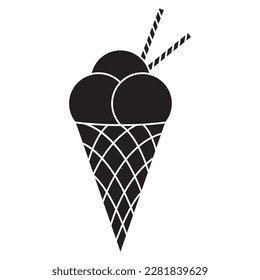Ice cream vector icon design. Flat icon.
