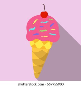 Ice cream vector icon. Design elements.