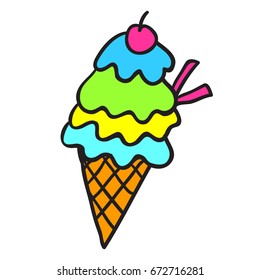 Ice cream vector icon. Design elements.