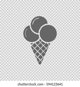 Ice cream vector icon EPS 10. Simple isolated summer symbol on transparent background.