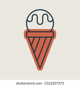 Icono vectorial Ice Cream. Señal de comida rápida. Símbolo gráfico para cocinar diseño de sitio web y aplicaciones, logotipo, aplicación, interfaz de usuario