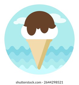 Ice Cream vector icon. Fast food sign. Graph symbol for cooking web site and apps design, logo, app, UI
