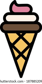 Vektorsymbol von Eiscreme im Volllinienstil