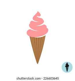 Ice cream vector icon. Flat colors.