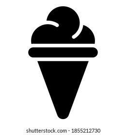 estilo de glifo de icono de vector de helado para Web y Mobile.