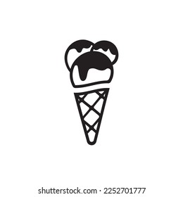 Icono vectorial Ice Cream. Diseño de letreros planos de helado. Pictograma con símbolo de helado