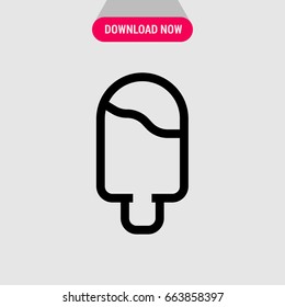 Ice cream vector icon, Icecream on the stick symbol. Simple, modern flat vector illustration for mobile app, website or desktop app  