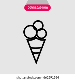 Ice cream vector icon, Iceream with three bubbles symbol. Simple, modern flat vector illustration for mobile app, website or desktop app  