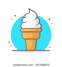 Ice Cream Vector Icon Illustration. Net with round circle. Popsicle Logo. Waffles. Cones. Summer. Beach. Flat Cartoon Style Suitable for Web Landing Page, Banner, Flyer, Sticker, Wallpaper, Background