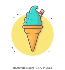 Ice Cream Vector Icon Illustration. Net with round circle. Popsicle Logo. Waffles. Cones. Summer. Beach. Flat Cartoon Style Suitable for Web Landing Page, Banner, Flyer, Sticker, Wallpaper, Background