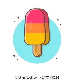 Ice Cream Vector Icon Illustration. Net with round circle. Popsicle Logo. Waffles. Cones. Summer. Beach. Flat Cartoon Style Suitable for Web Landing Page, Banner, Flyer, Sticker, Wallpaper, Background