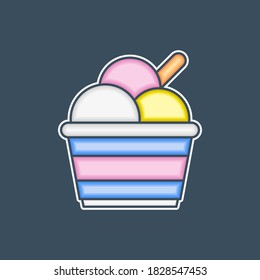 Icono de vector de crema de helado