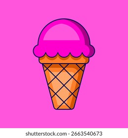 Ilustración del icono del Vector del helado en fondo aislado
