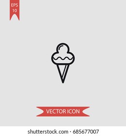 Ice cream vector icon, illustration symbol