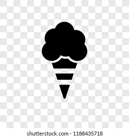 Ice cream vector icon isolated on transparent background, Ice cream transparency logo concept