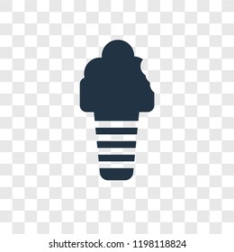 Ice cream vector icon isolated on transparent background, Ice cream transparency logo concept