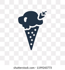 Ice cream vector icon isolated on transparent background, Ice cream transparency concept can be used web and mobile